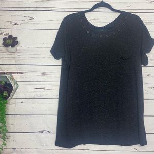 Torrid Charcoal Gray Grommet Pocket T-Shirt Size 2X